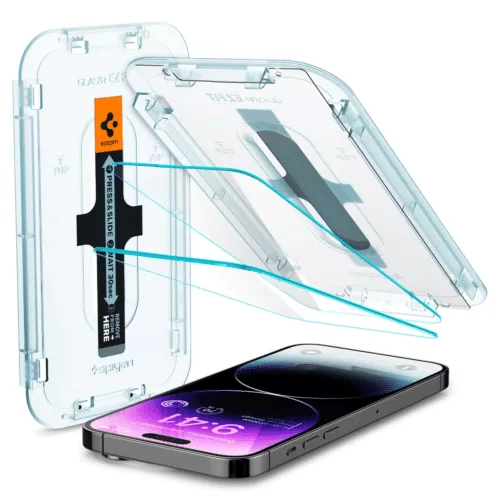 Protector de Pantalla para iPhone 14 Pro - Spigen Glas.TR EZ Fit (Pack de 2)