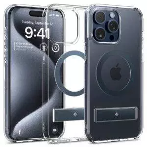 Estuche para iPhone 15 Pro Max Caseology - Capella Mag Kickstand Clear