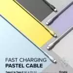 Cable Ringke Pastel Carga Rápida USB A to Lightning 1.2m
