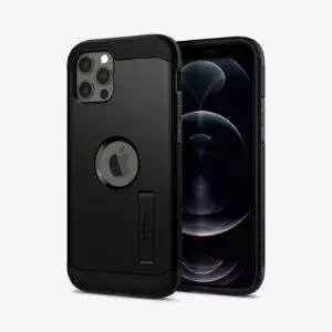 spigen-iphone12pro-tougharmor-black-1 Estuche para iPhone 12 / Pro - Spigen Tough Armor